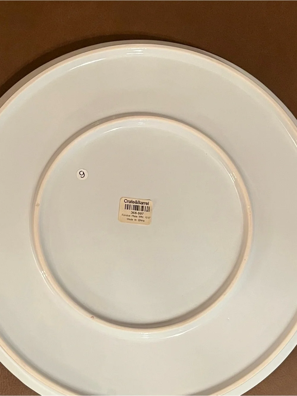 Vtg Crate & Barrel 10 3/4” Fondue Plates, Set of 4.